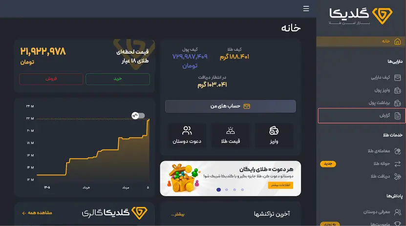وارد بخش گزارش‌ها شوید