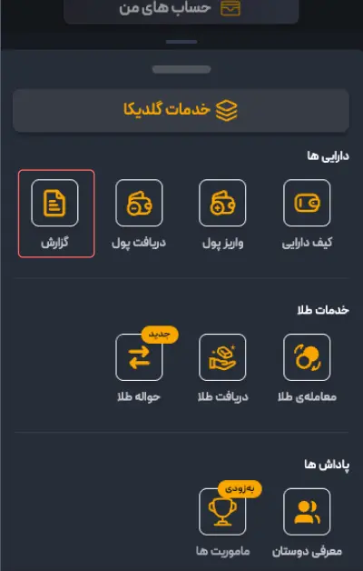 وارد بخش گزارش‌ها شوید