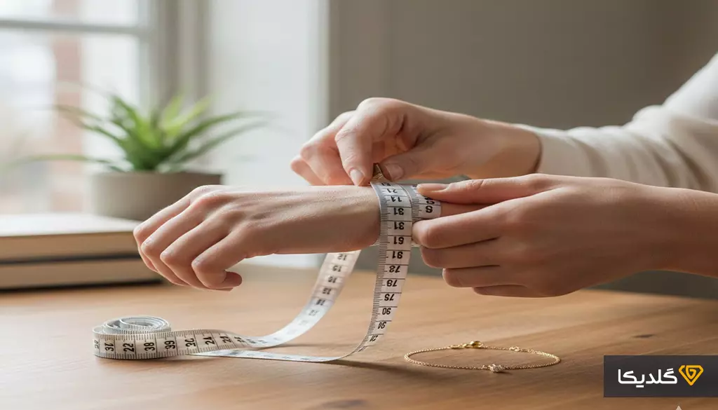 راهنمای خرید دستبند طلا؛ ۷ نکته طلایی برای انتخابی زیبا 2 راهنمای دقیق سایزگیری دستبند در خانه چگونه است؟