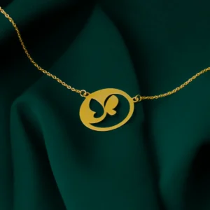 گردنبند طلای پروانه و رینگ