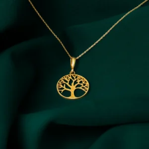 پلاک طلای مینیمال طرح درخت زندگی