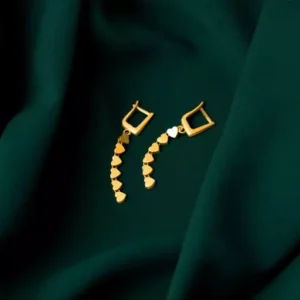 گوشواره آویز طلای طرح قلب کد EA7