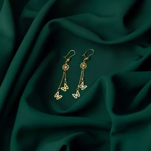 گوشواره آویز زنانه طرح پروانه کد EA1
