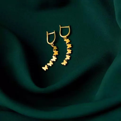 گوشواره طلای آویز پروانه