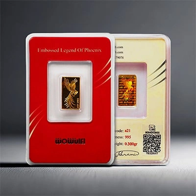 شمش طلای 24 عیار 300 سوتی طرح سیمرغ