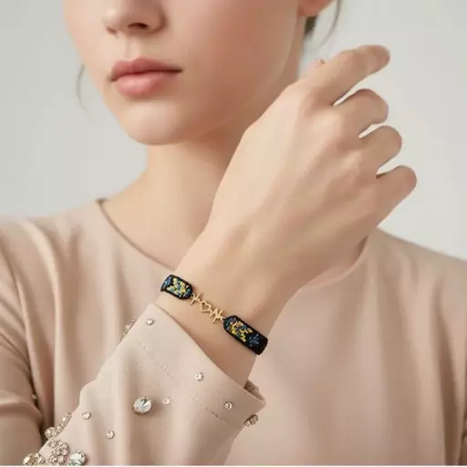 دستبند زنانه 18 عیار مدل میوکی طرح ضربان قلب
