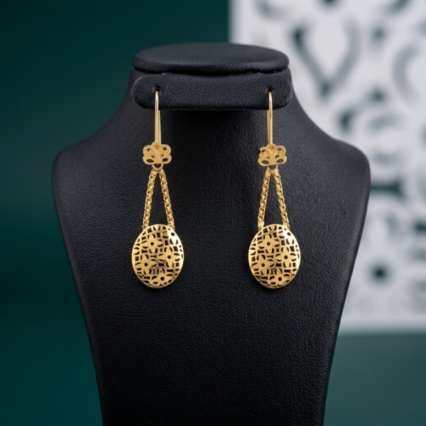 گوشواره کم اجرت مدل بیضی شکوفه
